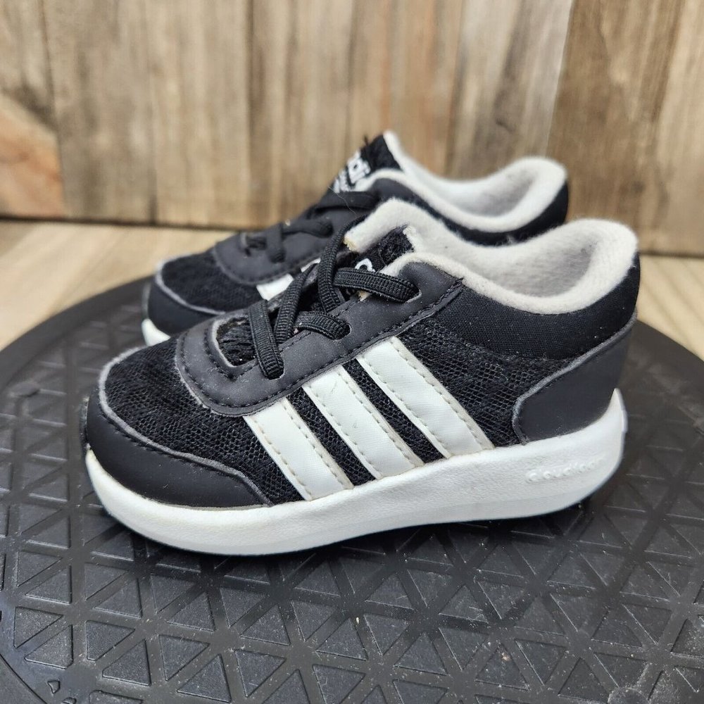 Baby Infants Adidas Cloudfoam Racer Size 5 Black Shoes